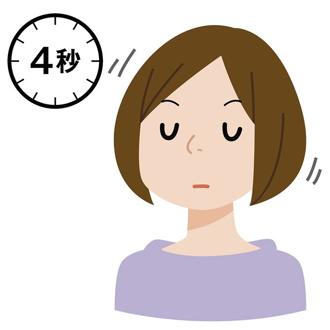 息を4秒止める。視床下部と鼻腔との間では熱交換が行われている。