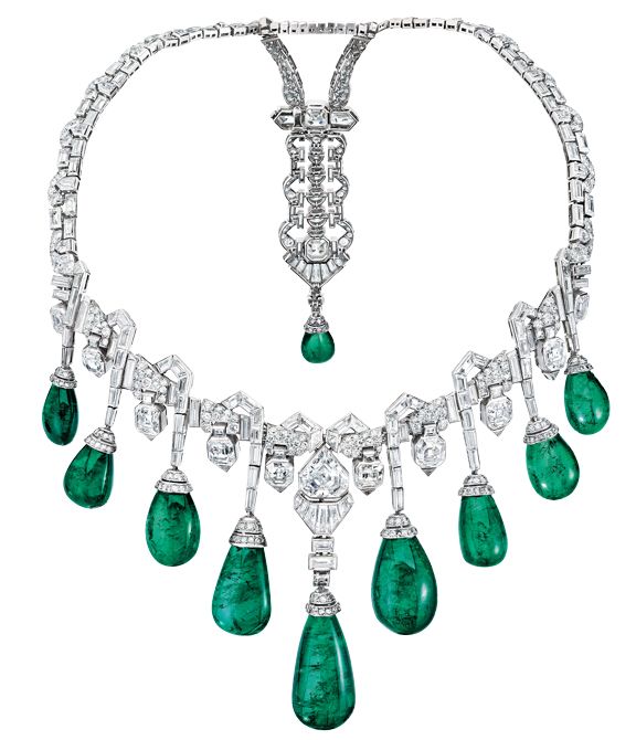 《コラレット》1929年(Pt、エメラルド、ダイヤモンド)エジプトのファイーザ王女旧蔵