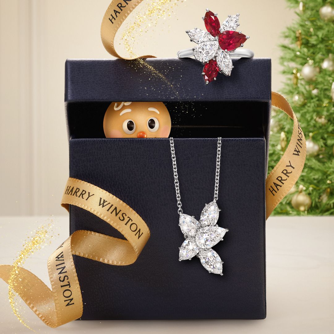 上・「クラスター・リング」（PT×ルビー×ダイヤモンド）1287万円、下・「クラスター・ペンダント」（PT×ダイヤモンド）1386万円