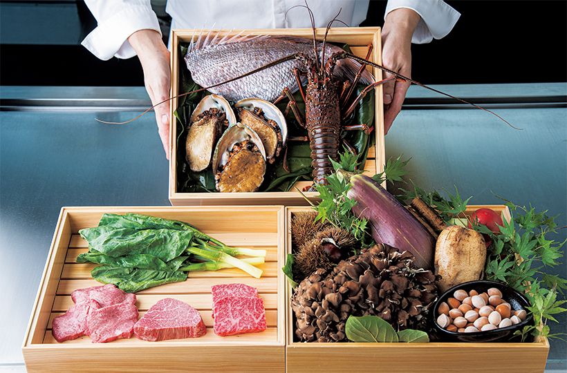 コースが始まる前にお目見えする、本日の食材。