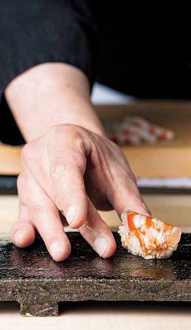 老はふっくらと 火を通して、握りに。