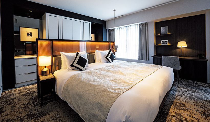 リネンに至るまで厳選 されたベッドルーム。