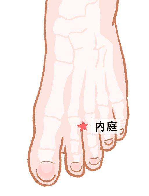 内庭（ないてい）：胃経のツボ
