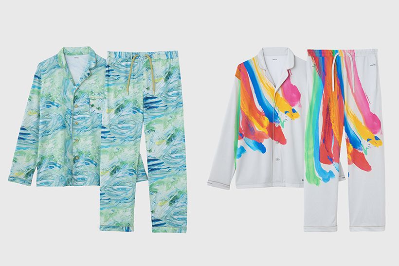 左からBAKUNE Pajamas Dry（HERALBONY）「ノースウエスト航空」、「無題」 各3万9820円／テンシャル