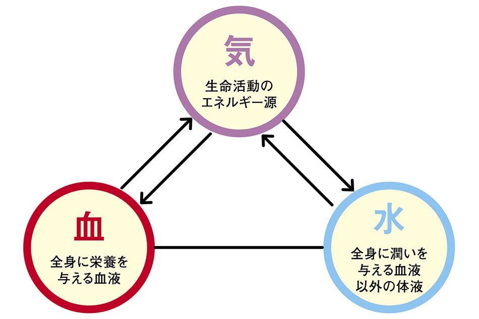 気・血・水のバランスがくずれると慢性的な疲労が続く原因に。特に気の不足に注意
