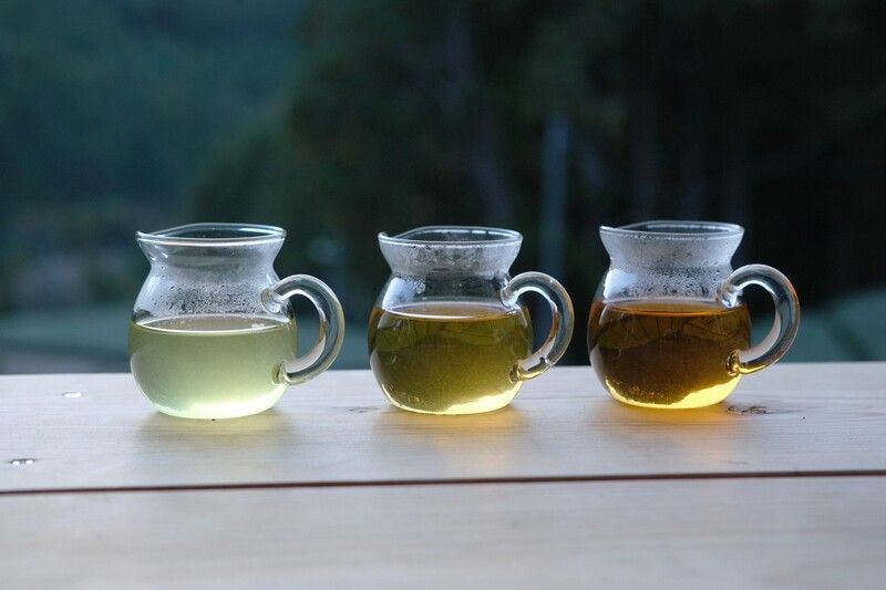 写真左から静岡茶を使用した緑茶、ほうじ茶、和紅茶