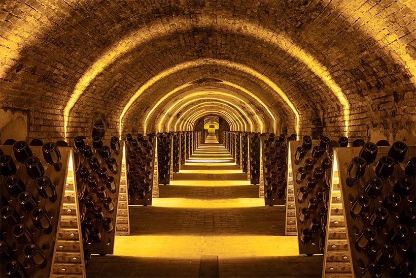 20世紀初頭に整備された、本社の伝統的な石造りのカーヴ。