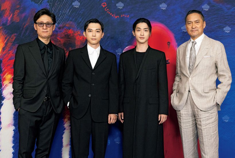 カンヌ国際映画祭にて。右から渡辺 謙さん、横浜流星さん、吉沢 亮さん、李監督。公式上映後には約6分間、スタンディングオベーションが続いた。©Kazuko Wakayama