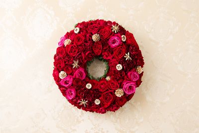 12月の生花のリース。