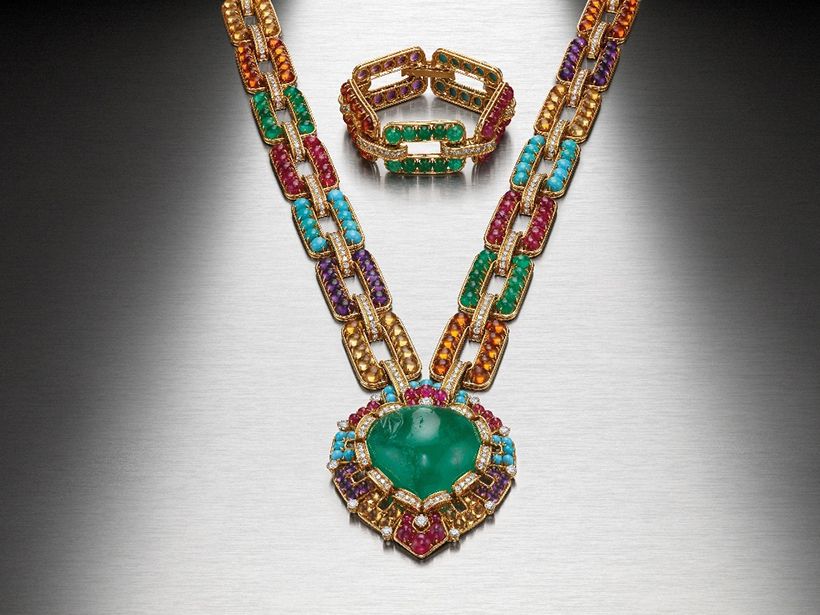 《コンバーチブル・ソートワール=ブレスレット》ゴールド、アメシスト、ターコイズ、シトリン、ルビー、エメラルド、ダイヤモンド 1969年頃 ブルガリ・ヘリテージ・コレクション ©Barrella Studio Orizonte Gallery