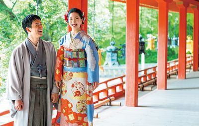 国宝に指定された御社殿の廻廊で