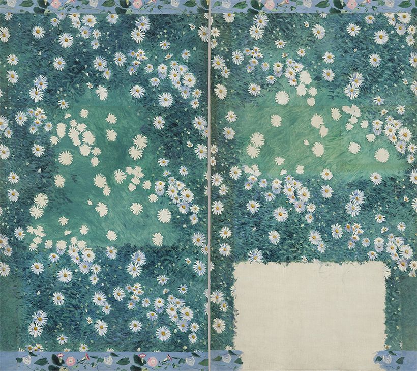 ギュスターヴ・カイユボット《ヒナギクの花壇》 1892-1893年　油彩／カンヴァス　205×116cm　ジヴェルニー印象派美術館🄫 Giverny, musée des impressionnismes / photo: François Doury