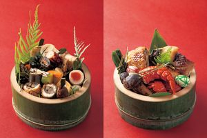一子相伝 なかむら・中村元計さんのおせちレシピ。竹串を用いてピンチョス風に