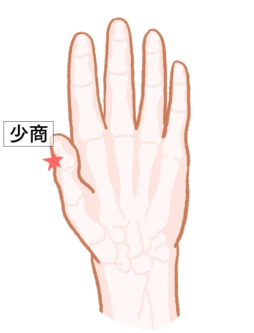 少商（しょうしょう）：肺経のツボ