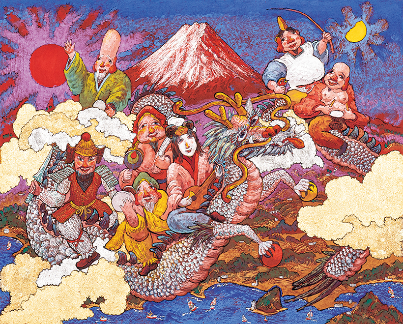 生命力溢れる大迫力の赤富士を描く。富士山を敬愛するアーティスト