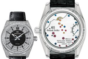 「グランドセイコー」の工房から望む情景が背面に。富士のあしらいがユニークなジュエリーウォッチ