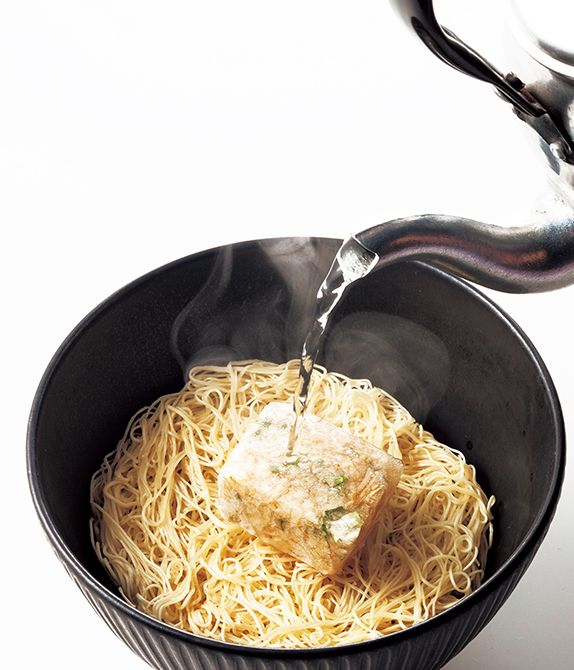 >step 1 お湯を注ぐ