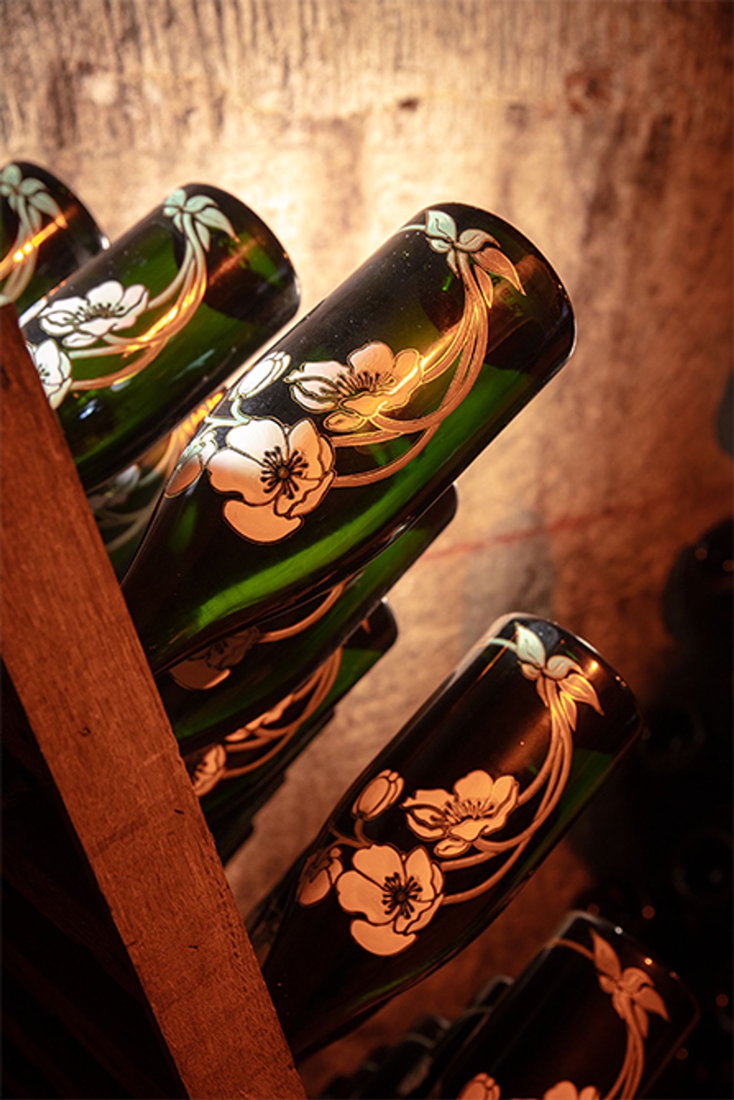 ピュピトルに差し込まれた「ペリエ ジュエ ベル・エポック」のボトル。