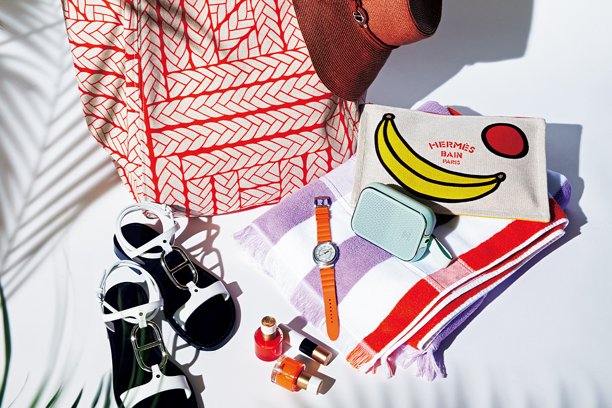 ビーチタオル エルメス PM バスタオル ほぼ未使用✨HERMES パープル系 