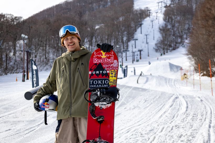 公開練習当日の荻原選手。オリンピックではビッグエア・スロープスタイルの2種目に挑む予定だ。「2種目で金メダルを獲得したい」と強い意気込みを見せた。