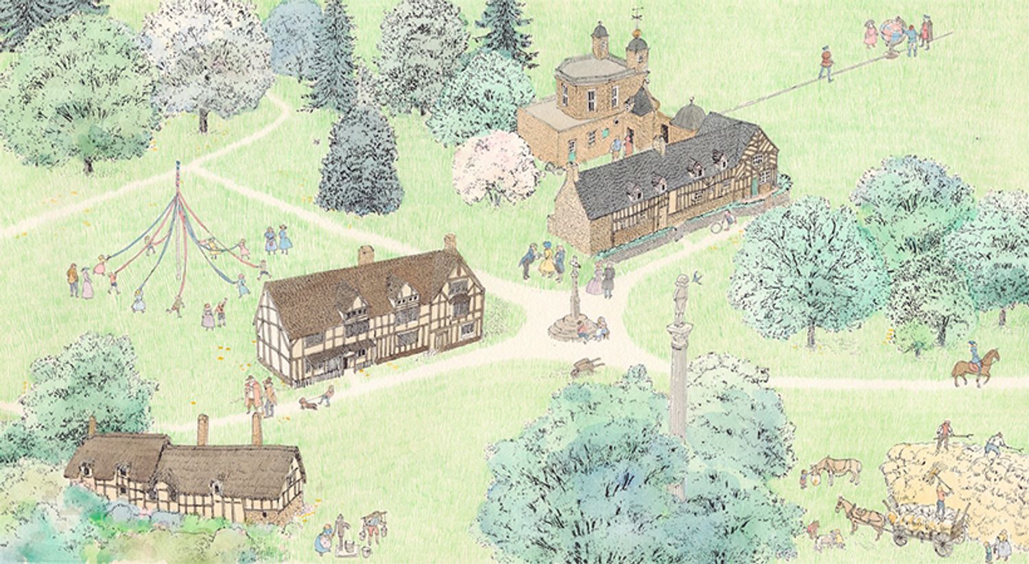 『旅の絵本III』〈イギリス編〉1981 年 (福音館書店) 所蔵:津和野町立安野光雅美術館 ©空想工房