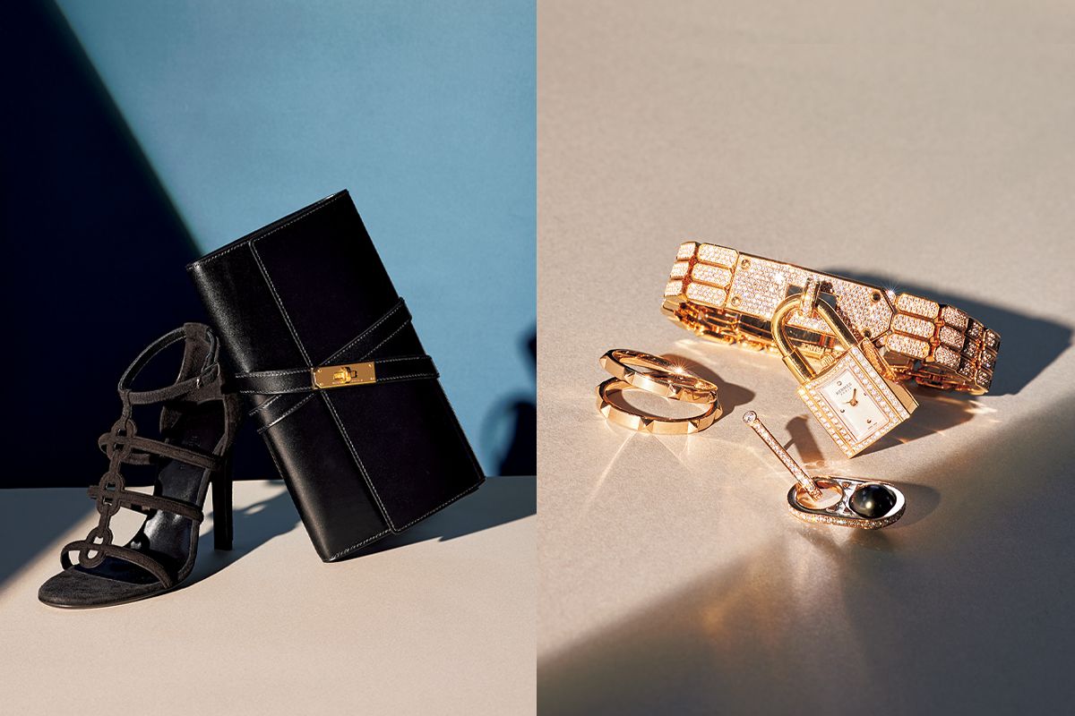 夜を彩る特別な輝き。上質さが際立つエルメスのバッグ、サンダル、ジュエリー