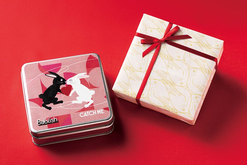動物の愛らしいデザインが目を引くギフト用ラッピングも人気。「キャッチ・ミークッキー」（バレンタイン限定パッケージ）2916円　販売期間：2026年1月15日（木）～2月14日（土）