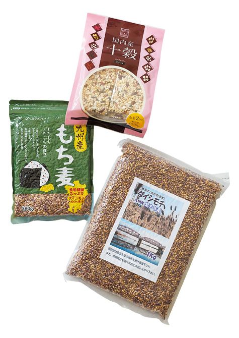 脳活のためにはごはんにもいろいろな栄養素を取り入れたい。大麦やはと麦、黒米、粟、黒豆など多様な雑穀を白米に混ぜて炊くだけで、食物繊維やビタミン・ミネラルを補えます。もち麦には水溶性食物繊維も多く、善玉菌のエサになって腸の環境を整える効果も