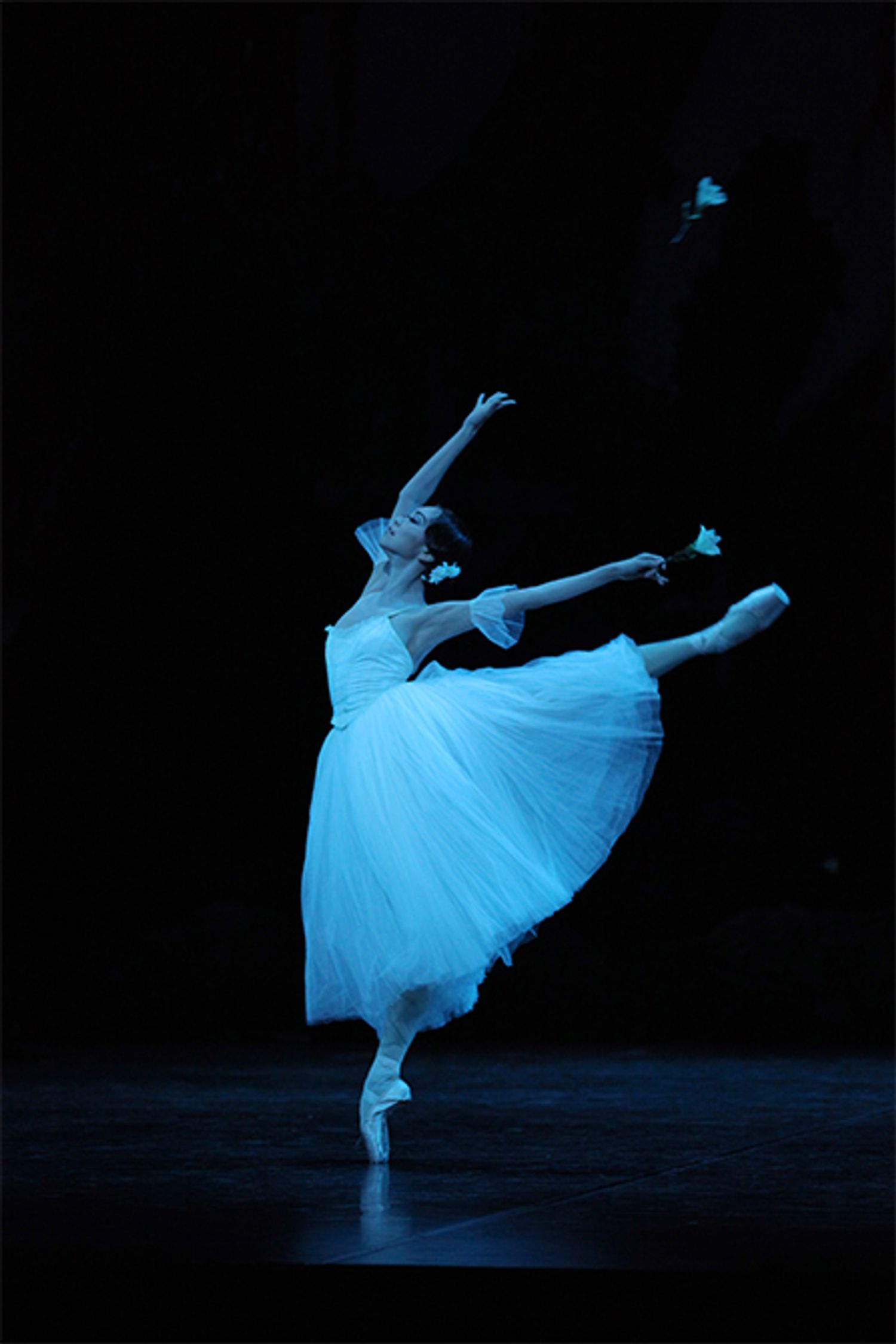 『ジゼル』第２幕より。長きにわたりペアを組んできたアルブレヒト役の柄本弾さんとの息の合ったパートナリングに注目。東京バレエ団の真骨頂ともいえる、一糸乱れぬコール・ド・バレエも見どころのひとつ。