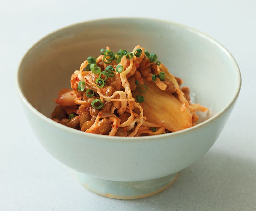 切り干し大根のキムチ納豆和え