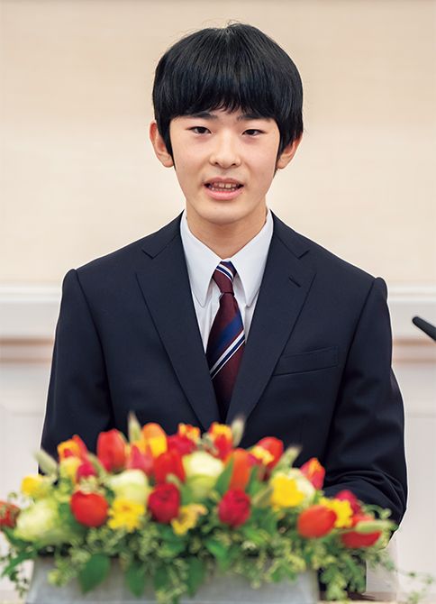 ご成年をお迎えになっての記者会見に臨まれた悠仁さま。（赤坂東邸・令和7年3月3日）