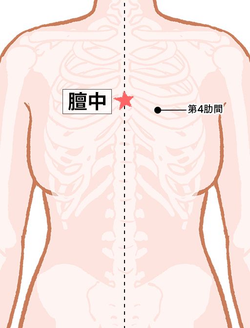 膻中（だんちゅう）：任脈のツボ