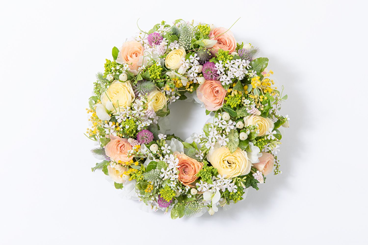 3月の生花のリース。