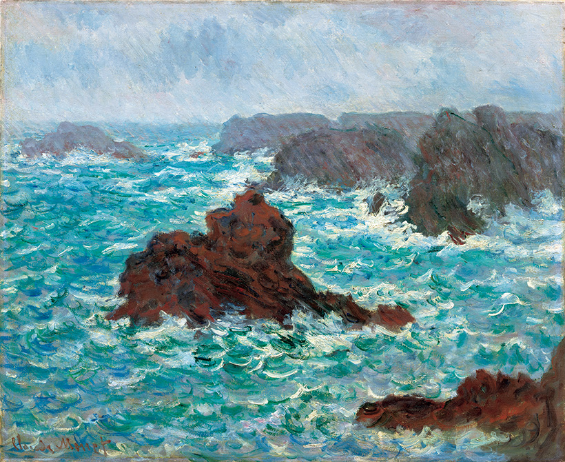 クロード・モネ　油絵　”Landscape ” 　変形サイズ　オルセー・ラベル付き クロード・モネ 油絵 ”Landscape ” 変形サイズ オルセー・ラベル付き