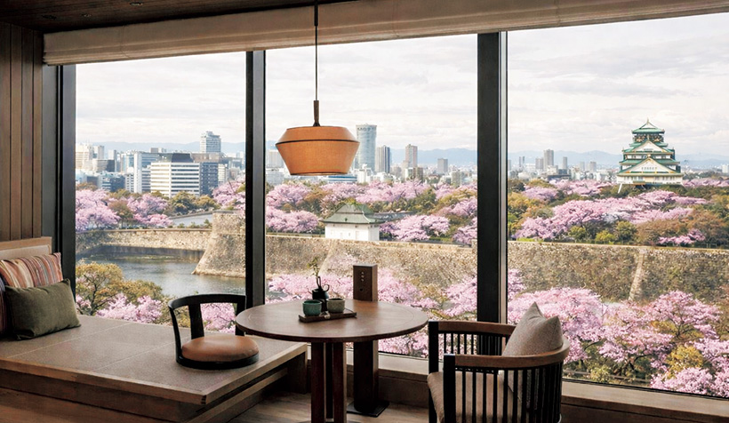 大阪城の桜を望みながら至福のティータイムを。パティーナ大阪「にじり