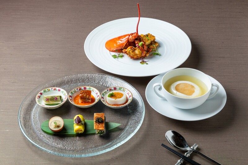 ディナーコース「チャイナルーム」内でいただけるジミーシェフの料理3品。