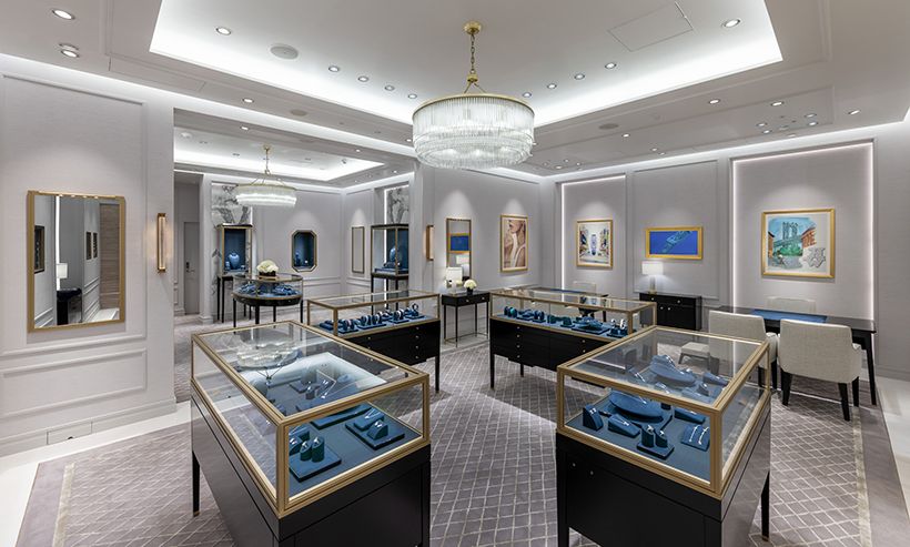 ハリー・ウィンストン阪急梅田店「メインサロン」。