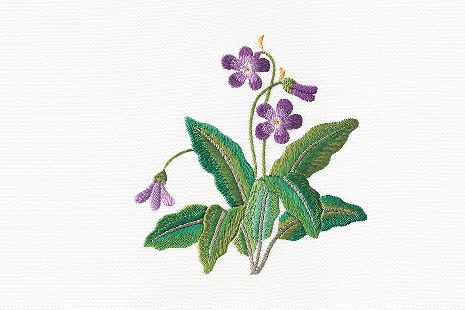 連載「絹糸に託すいのちの輝き」4月　日本刺繍作家・草乃しずかさんの菫