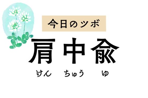 風邪の引き始めの悪寒やせき、喘息に奏効する「肩中兪」。寝違えや背中の痛みにも