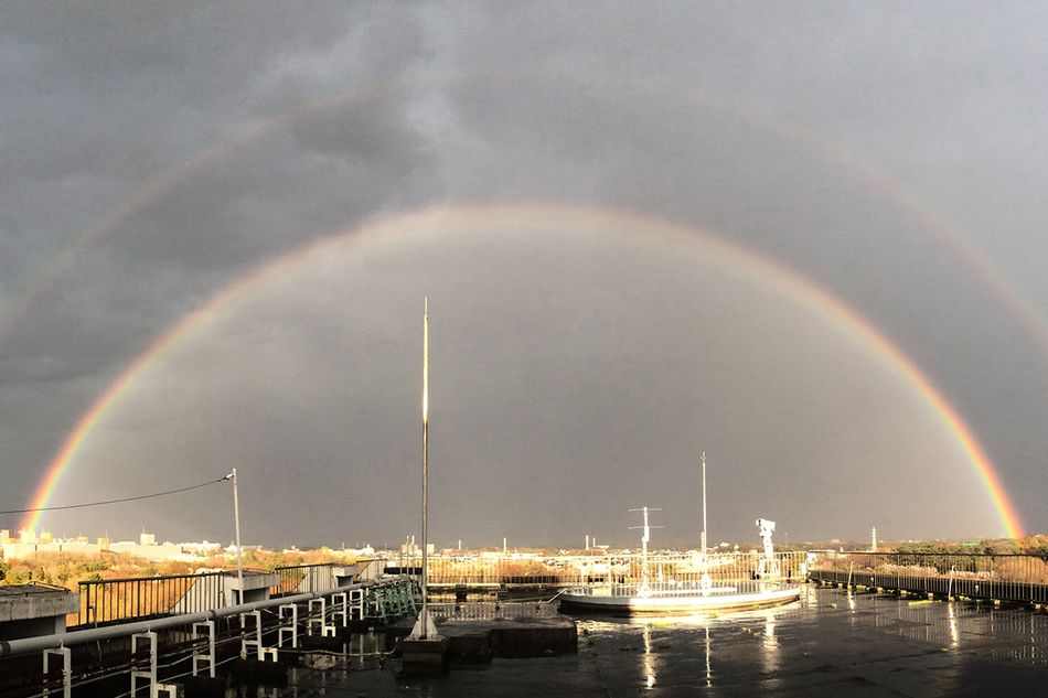 見られたら嬉しい「ダブルレインボー」。二重の虹の色の並びに注目