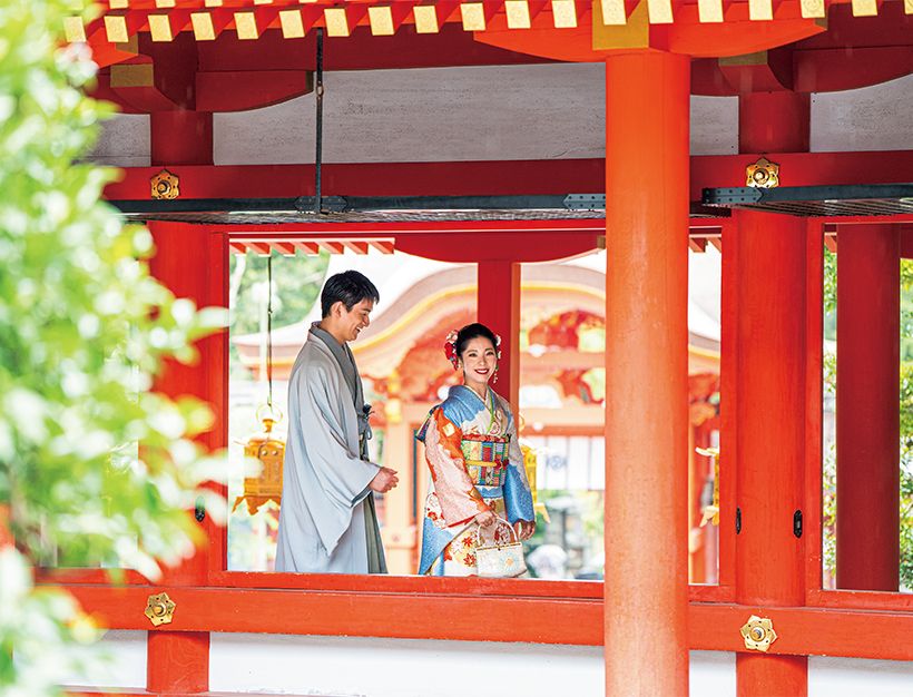 徳川3代将軍家光公により造替された、御社殿の回廊で。平成28（2016）年国宝に指定。