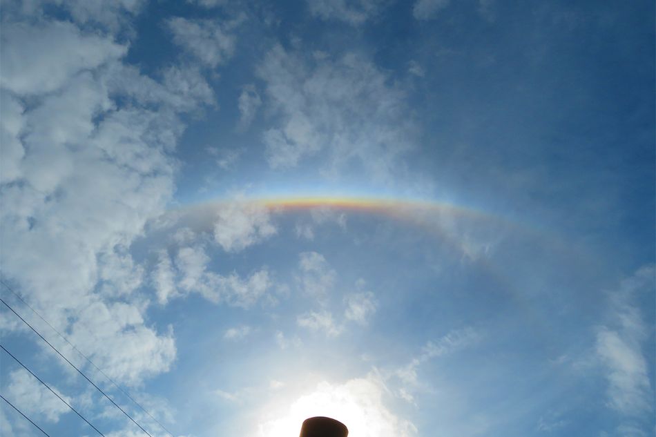 太陽のまわりで見られる多彩な虹色の現象。太陽の高さによって見え方が変わる「タンジェントアーク」