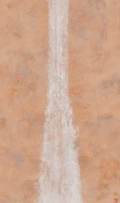 「那智瀧図」岩絵具、水干絵具、白麻紙