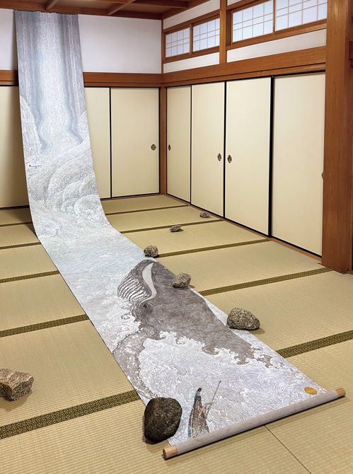 「みちびき」キャンバス地にアクリル絵の具