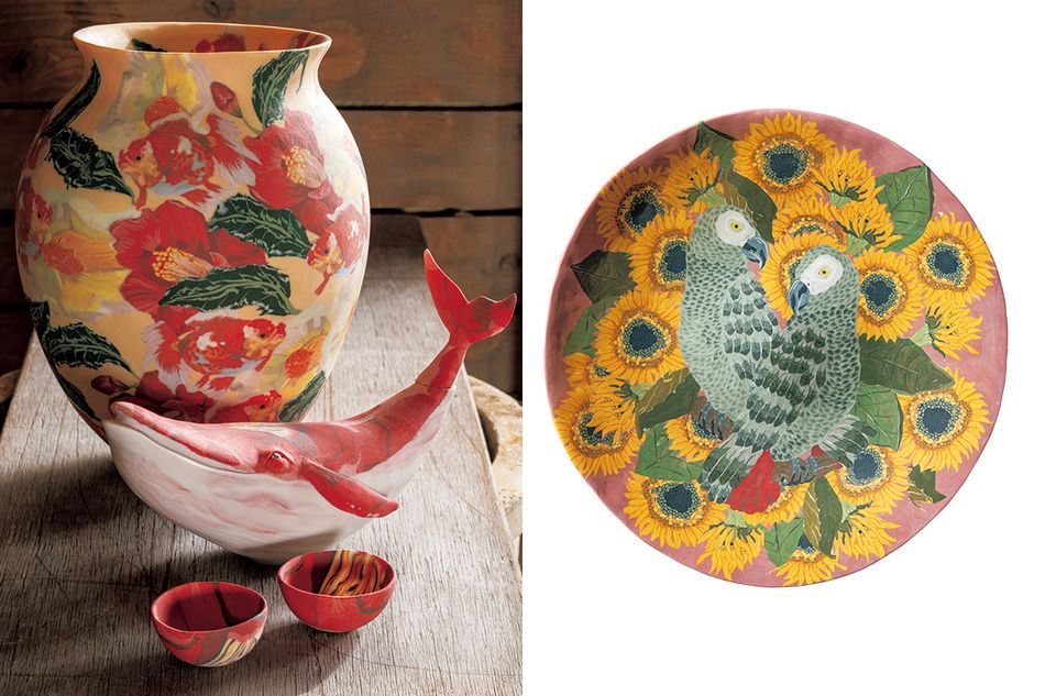 うつわ作家・高橋由紀子さん　色付けした土を組み合わせ、生き生きとした動物を描く