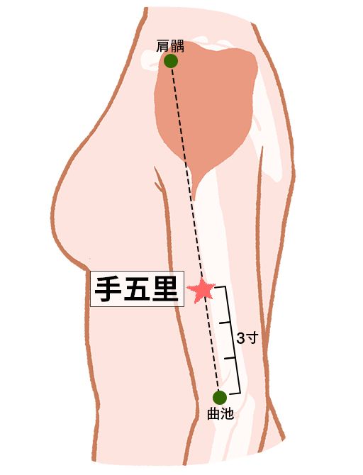 手五里（てごり）：大腸経のツボ