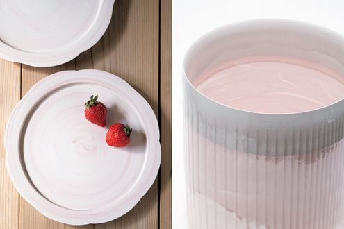 うつわ作家・星野友幸さん　ぽってりとしたピンクの作品には、思わず触れてみたくなります