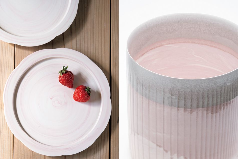 うつわ作家・星野友幸さん　ぽってりとしたピンクの作品には、思わず触れてみたくなります