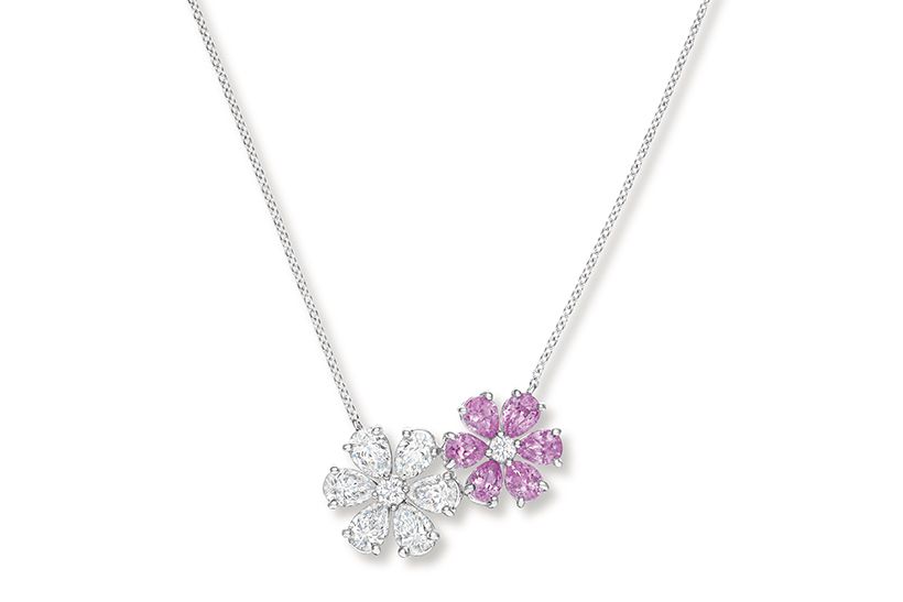 フォーゲット・ミー・ノット・ツインペンダント （ダイヤモンド×ピンクサファイア×PT）　353万1000円