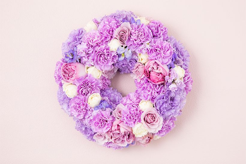 5月の生花のリース。